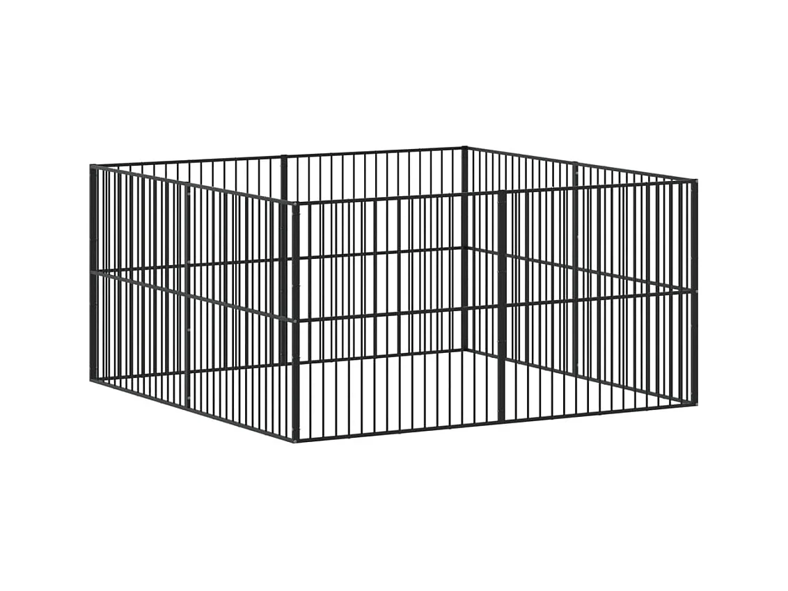 Parc pour chien 8 noire 200 x 200 x 100 cm 02_0043651
