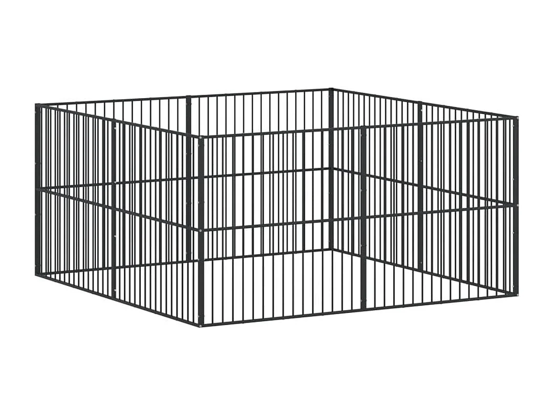 Parc pour chien 8 noire 200 x 200 x 100 cm 02_0043651