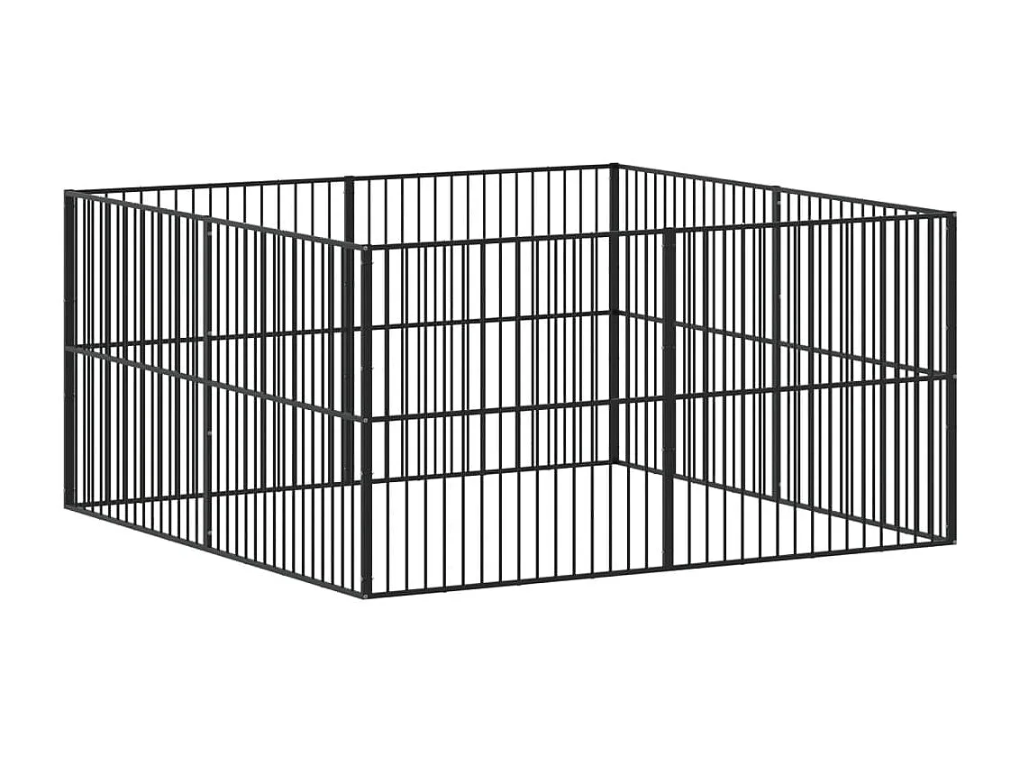 Parc pour chien 8 noire 200 x 200 x 100 cm 02_0043651