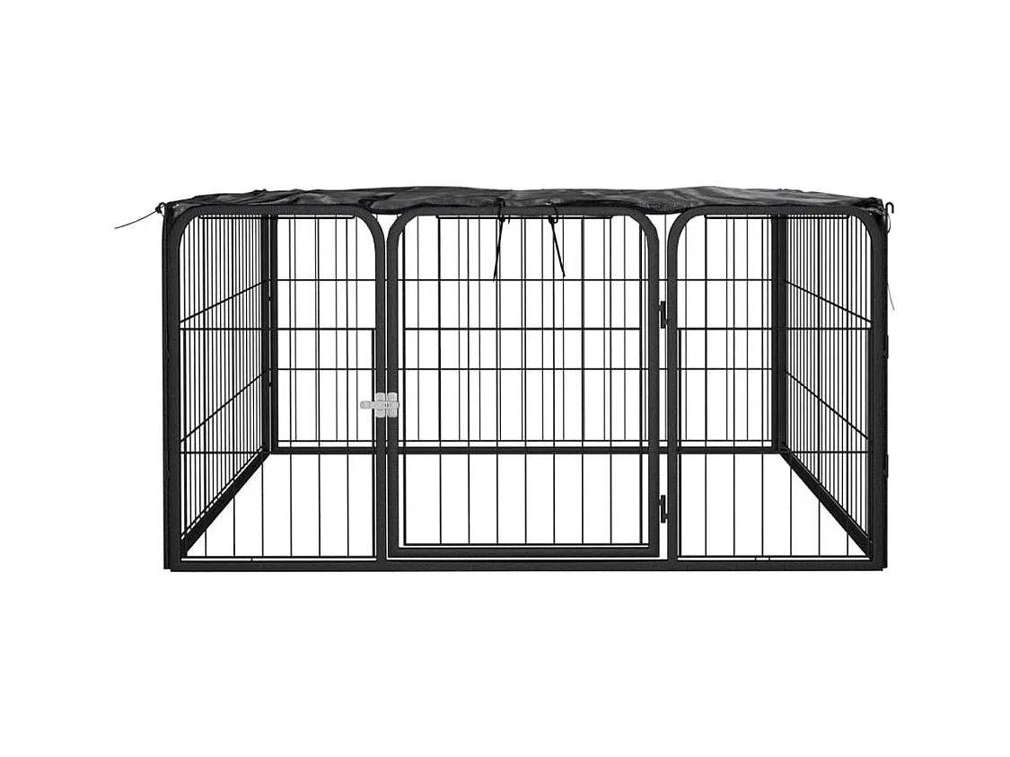 Parc pour chien 4 noire 100 x 100 x 50 cm 02_0043636