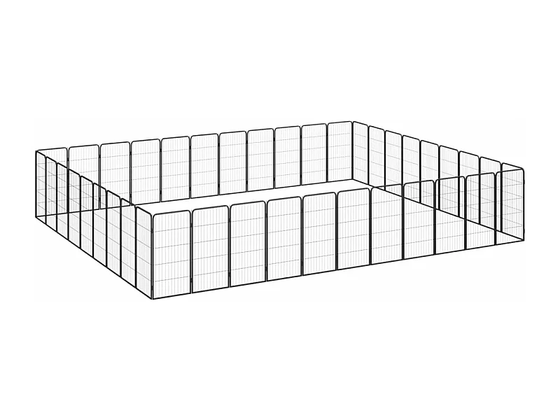 Cercadinho para cães 40 painéis 50 x 100 cm aço revestido a pó preto 02_0043643