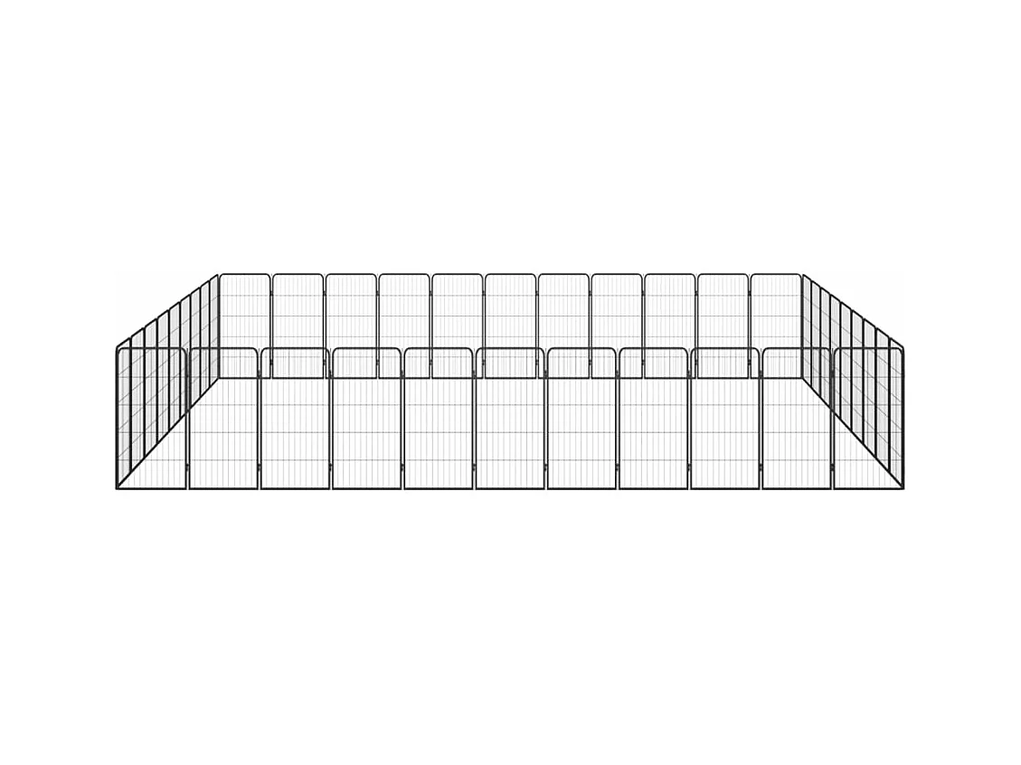 Cercadinho para cães 40 painéis 50 x 100 cm aço revestido a pó preto 02_0043643