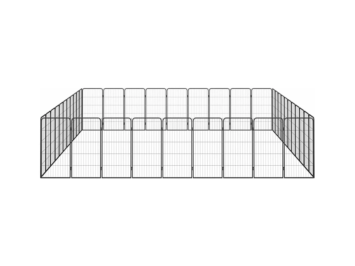 Cercadinho para cães 40 painéis 50 x 100 cm aço revestido a pó preto 02_0043643