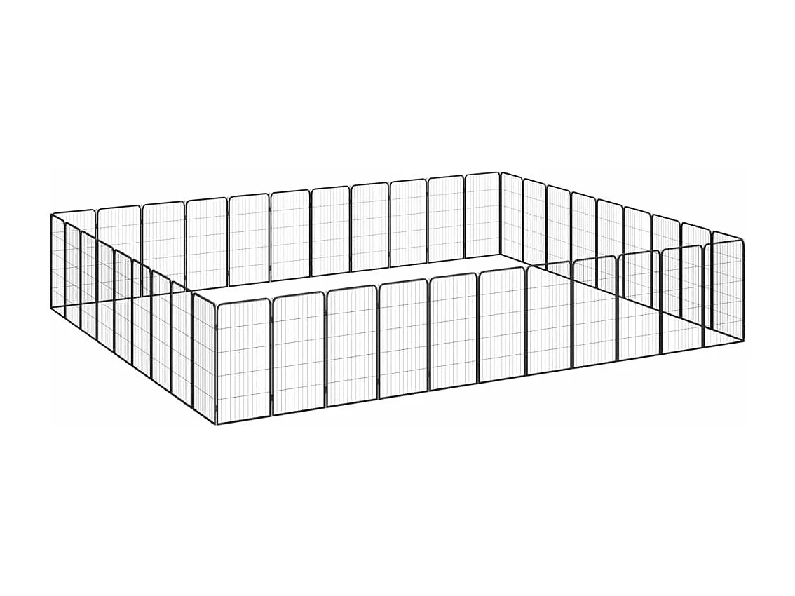 Cercadinho para cães 40 painéis 50 x 100 cm aço revestido a pó preto 02_0043643