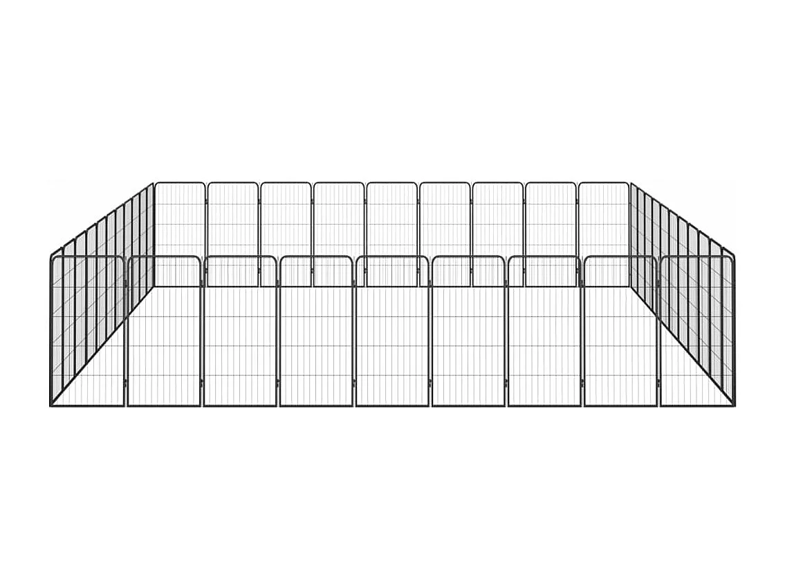 Cercadinho para cães 40 painéis 50 x 100 cm aço revestido a pó preto 02_0043643