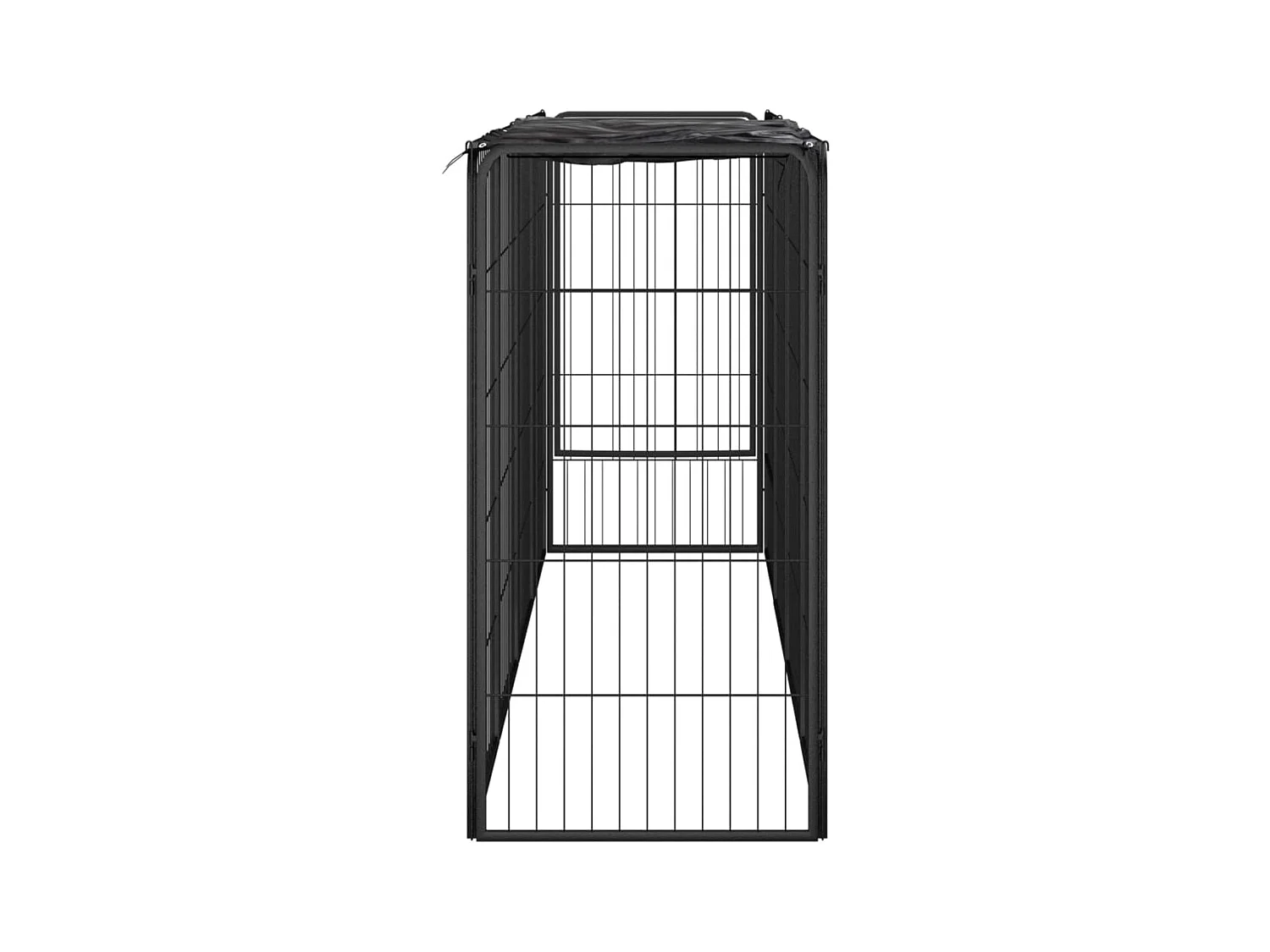 Cercadinho para cães 10 painéis 50 x 100cm aço revestido a pó preto 02_0043601