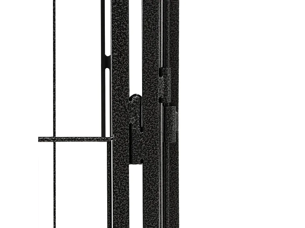 Cercadinho para cães 20 painéis 50 x 100cm aço revestido a pó preto 02_0043618