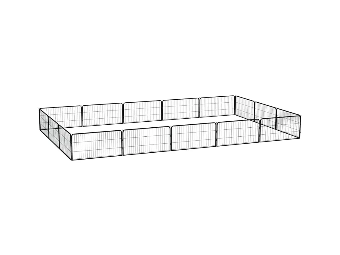 Parque para perros 16 paneles 100 x 50 cm acero con revestimiento de polvo negro 02_0043611
