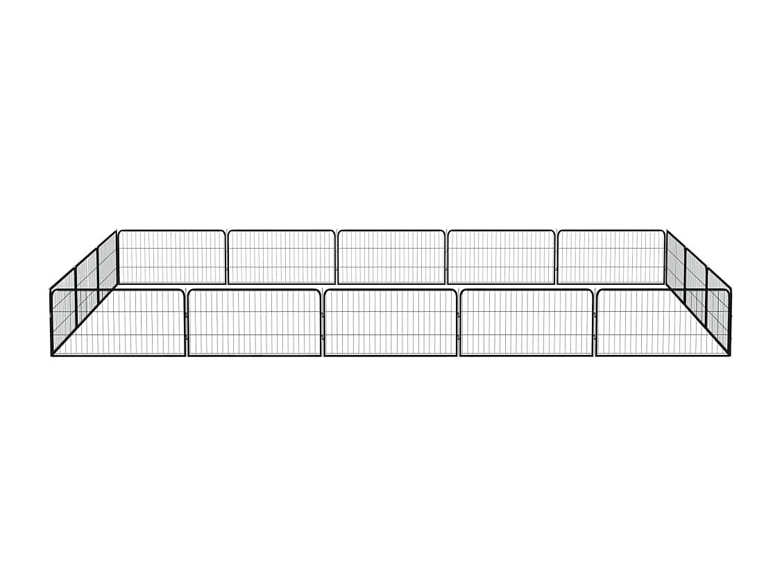 Parque para perros 16 paneles 100 x 50 cm acero con revestimiento de polvo negro 02_0043611