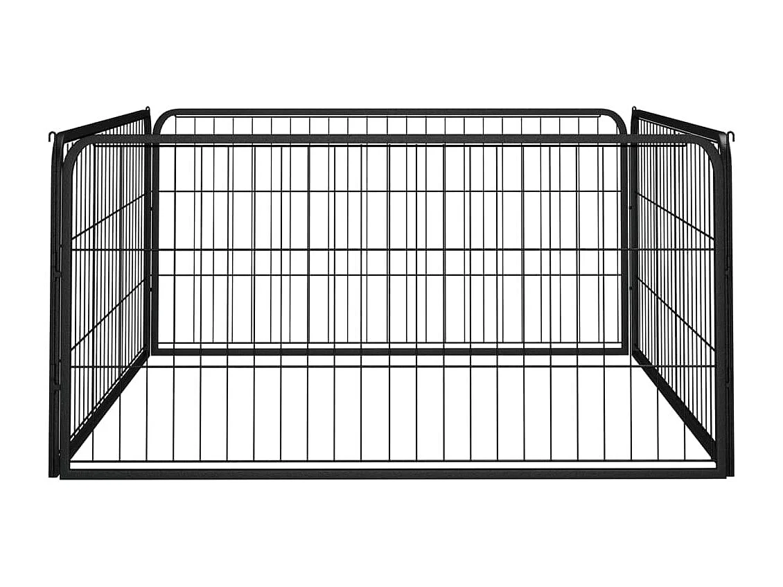 Parque para perros 4 paneles 100 x 50 cm acero con revestimiento de polvo negro 02_0043637