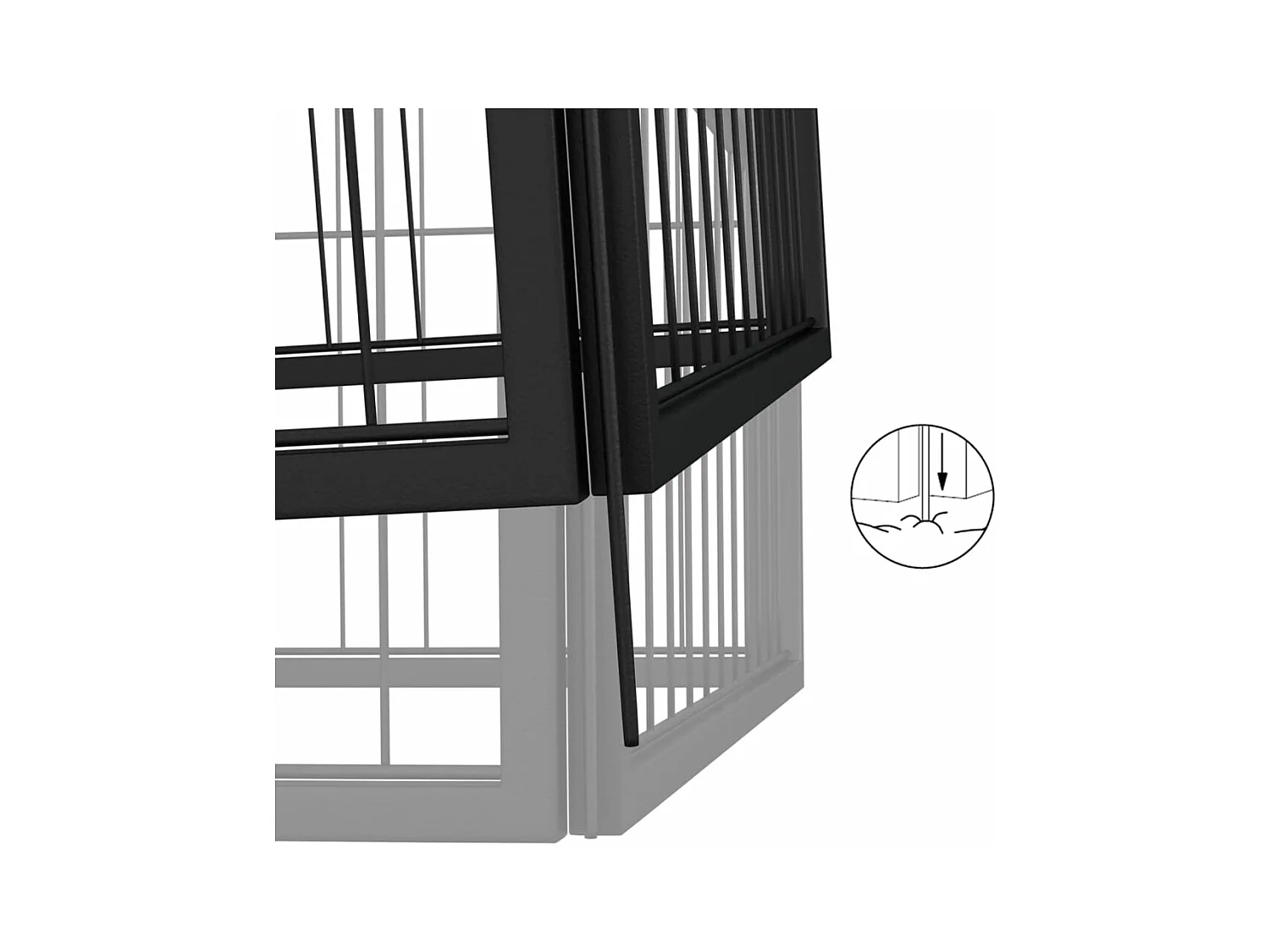 Parc pour chien 28 noire 700 x 700 x 50 cm 02_0043625