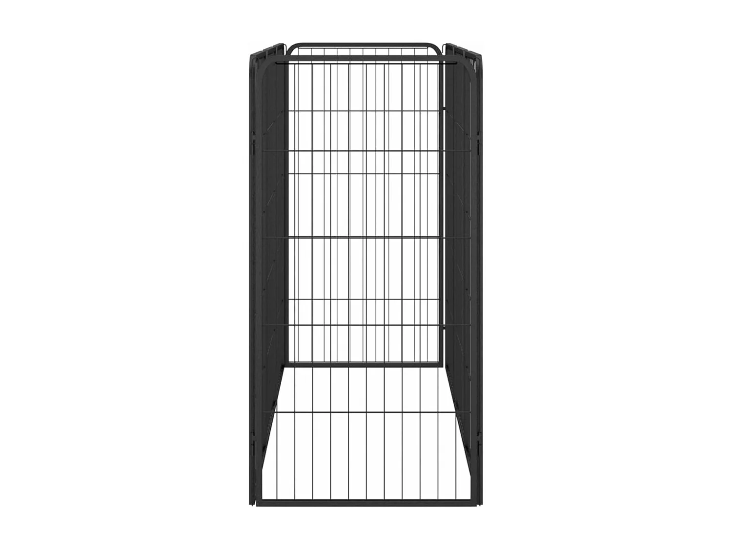 Cercadinho para cães 8 painéis 50 x 100cm aço revestido a pó preto 02_0043650