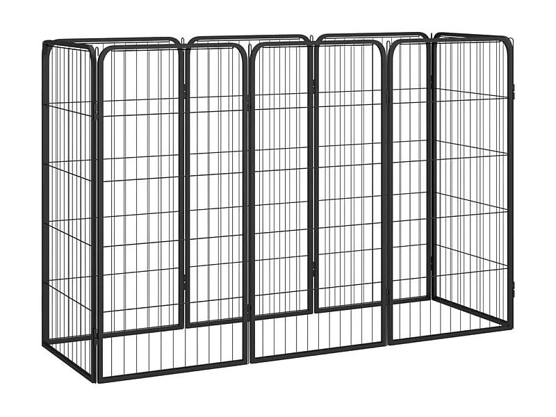 Box per cani 8 pannelli 50 x 100 cm acciaio verniciato a polvere nero 02_0043650