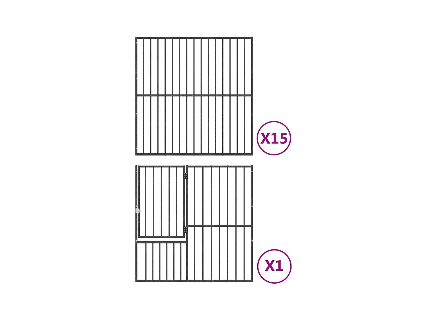 Parc pour chien 16 noire 403 x 400 x 100 cm 02_0043608