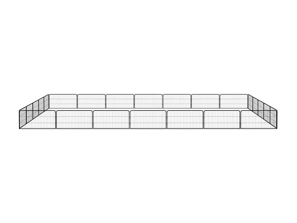 Parque para perros 24 paneles 100 x 50 cm acero con revestimiento de polvo negro 02_0043620
