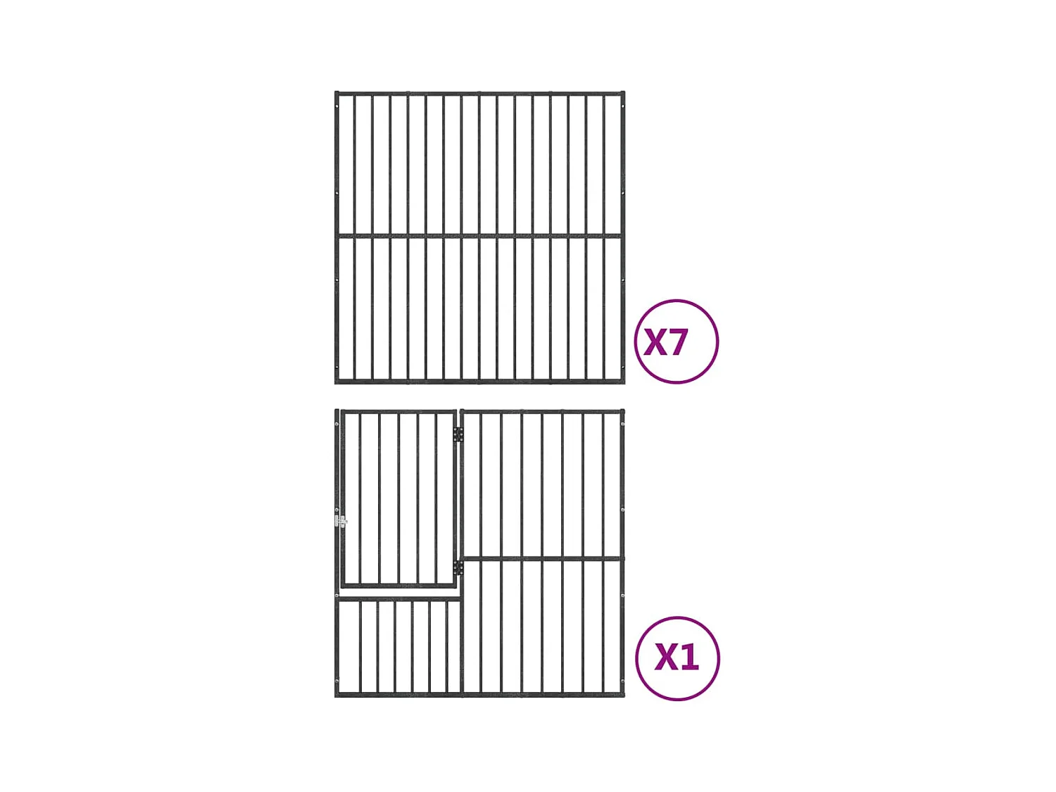 Parc pour chien 8 noire 300 x 100 x 100 cm 02_0043652