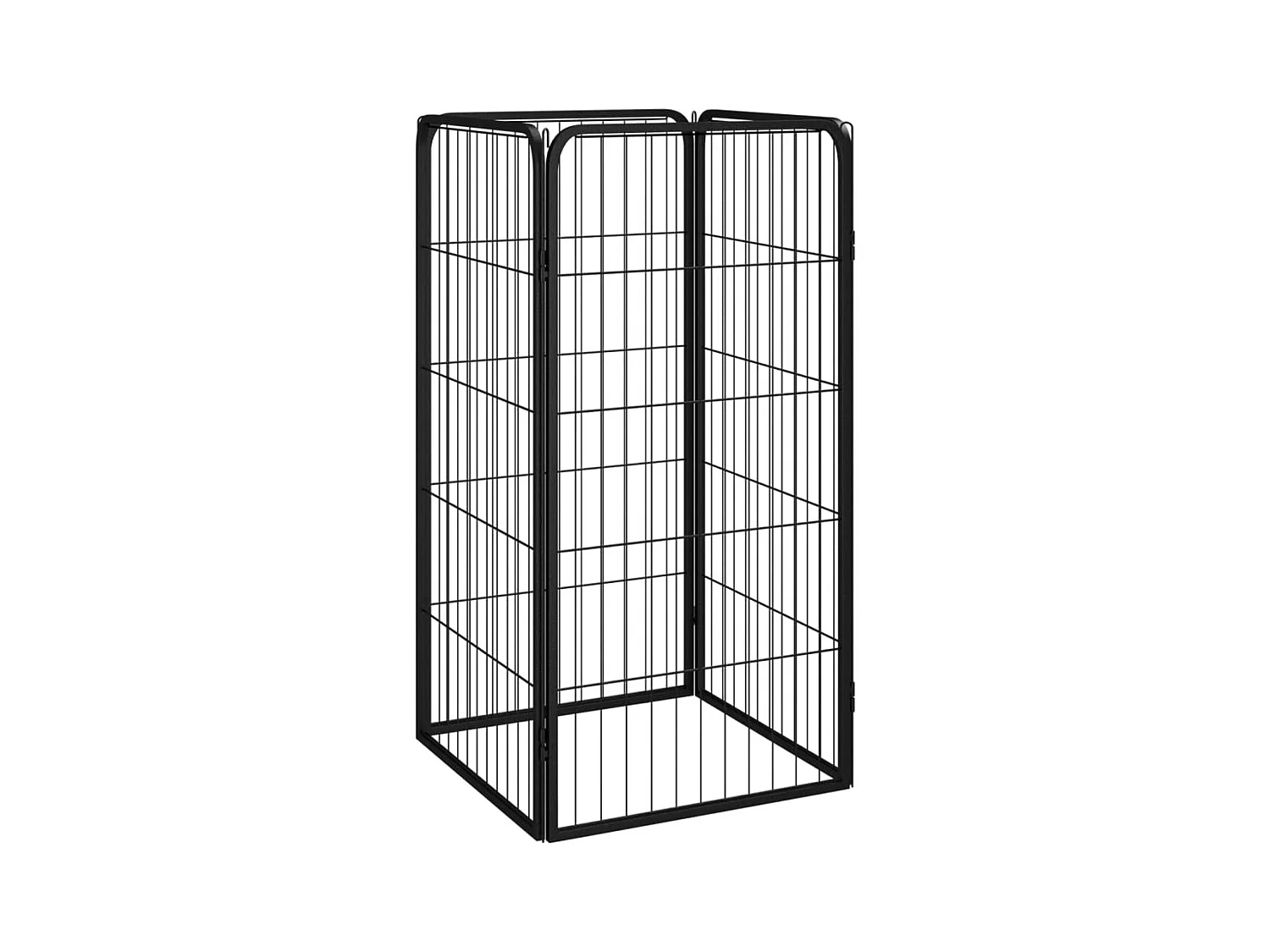 Cercadinho para cães 4 painéis 50 x 100cm aço revestido a pó preto 02_0043638