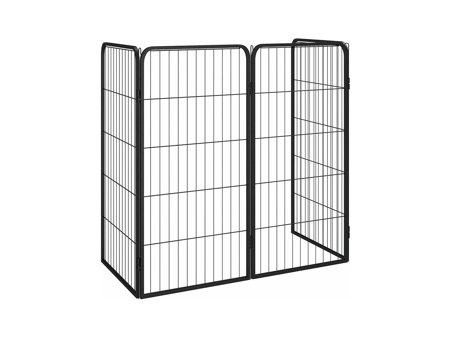 Cercadinho para cães 4 painéis 50 x 100cm aço revestido a pó preto 02_0043638