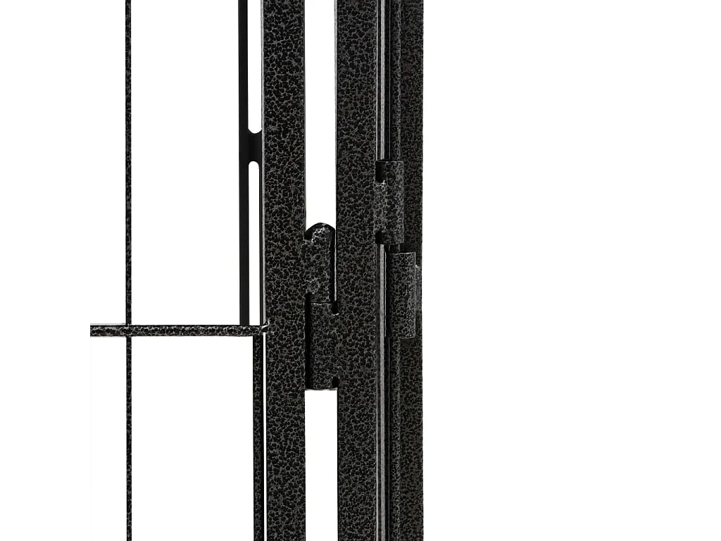 Cercadinho para cães 4 painéis 50 x 100cm aço revestido a pó preto 02_0043638