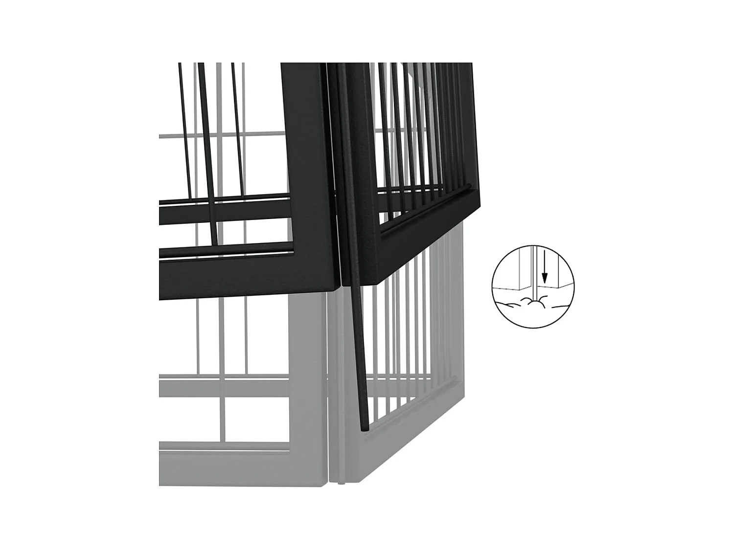 Cercadinho para cães 42 painéis 50 x 100 cm aço revestido a pó preto 02_0043644