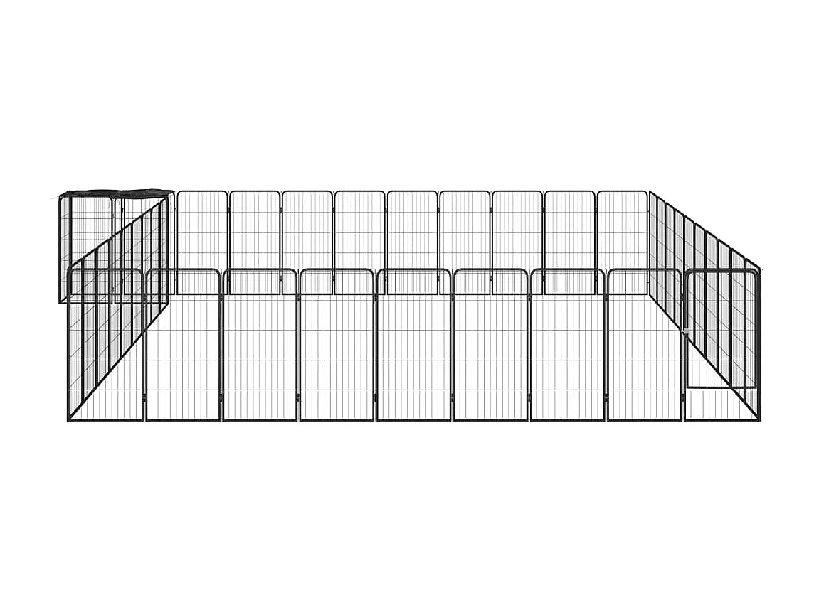 Cercadinho para cães 42 painéis 50 x 100 cm aço revestido a pó preto 02_0043644
