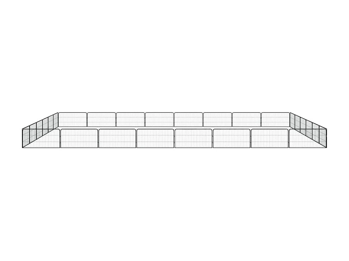 Parque para perros 28 paneles 100 x 50 cm acero con revestimiento de polvo negro 02_0043624
