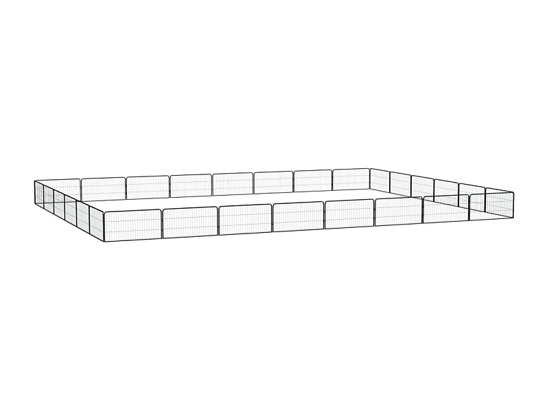 Box per cani 28 pannelli 100 x 50 cm acciaio verniciato a polvere nera 02_0043624