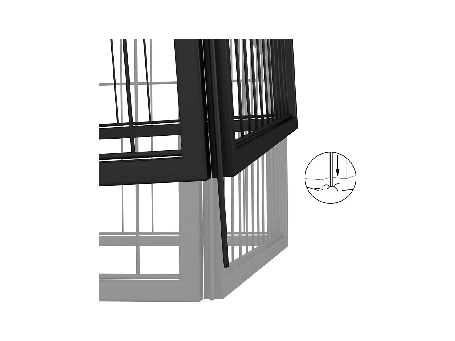 Parc pour chien 8 noire 300 x 100 x 50 cm 02_0043648