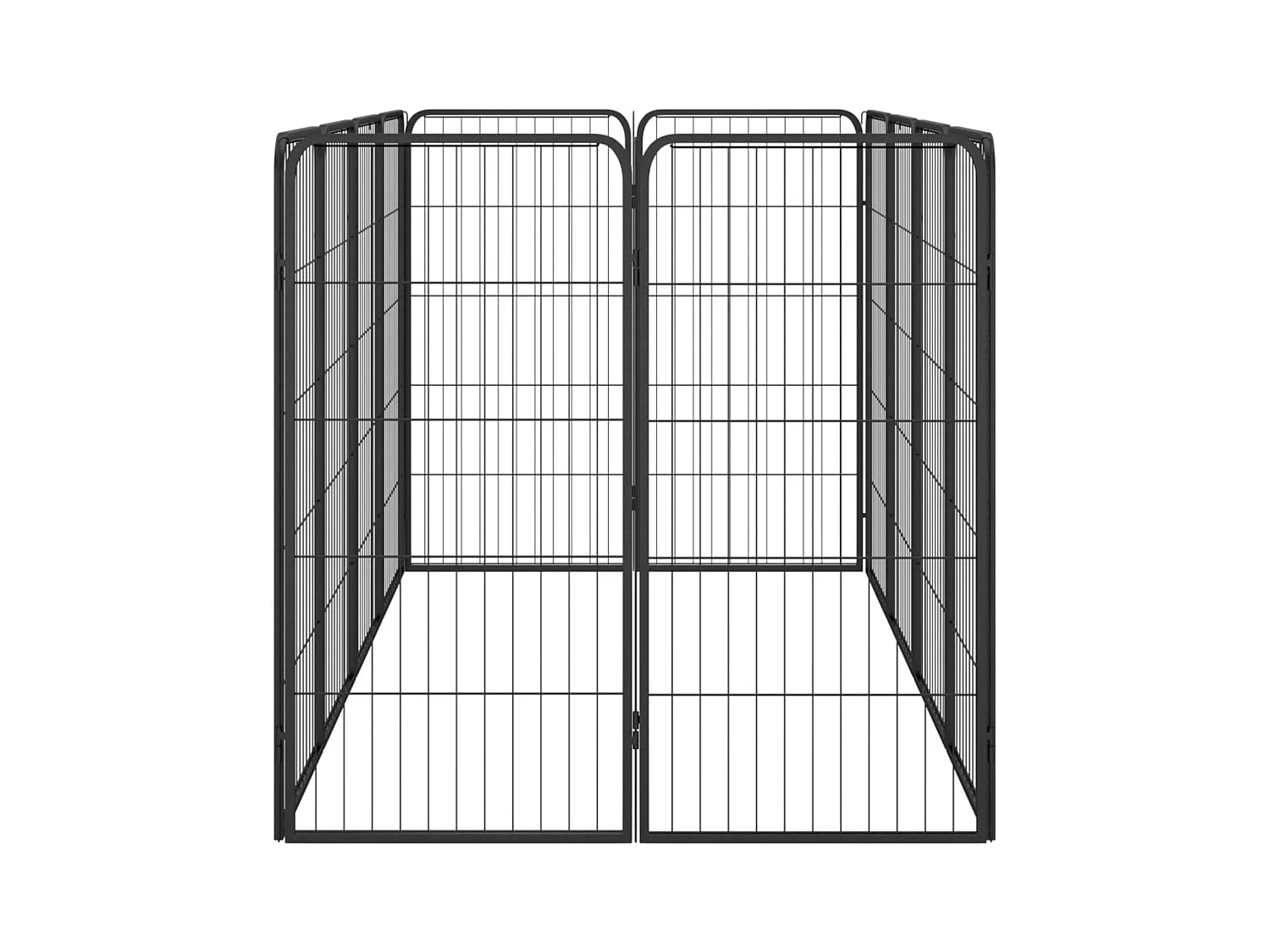 Cercadinho para cães 12 painéis 50 x 100cm aço revestido a pó preto 02_0043604