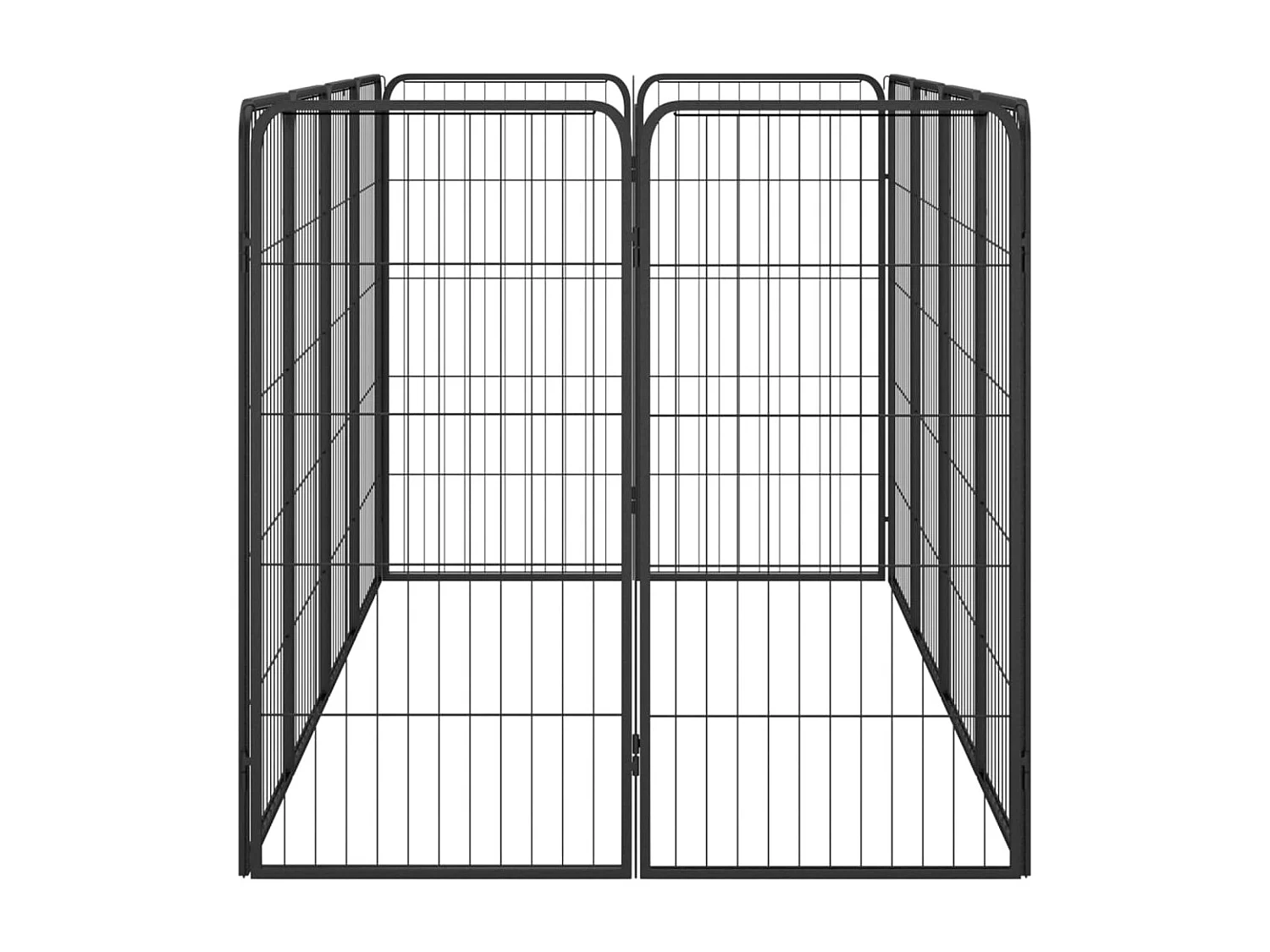Cercadinho para cães 12 painéis 50 x 100cm aço revestido a pó preto 02_0043604