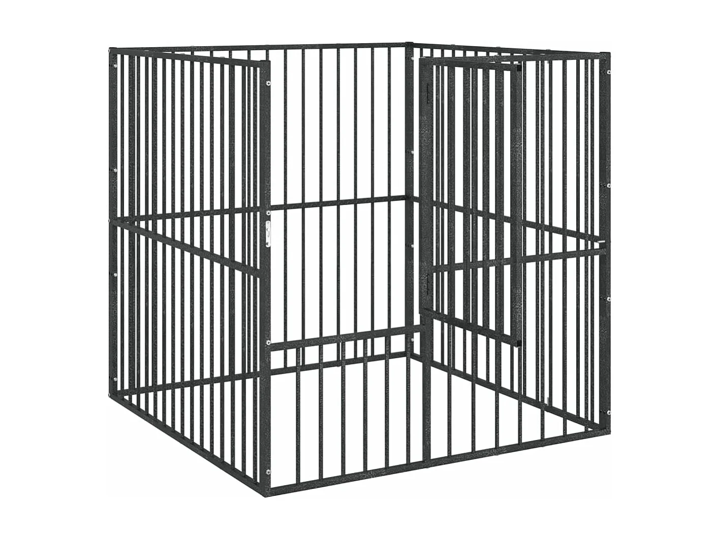 Parc pour chien 4 noire 100 x 100 x 100 cm 02_0043639