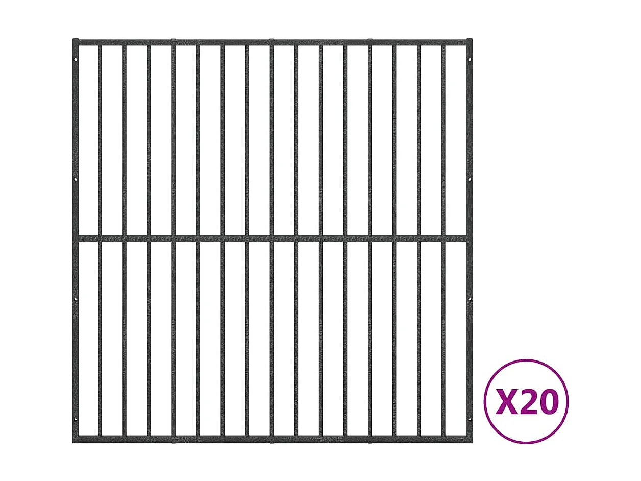 Parc pour chien 20 noire 500 x 500 x 100 cm 02_0043615