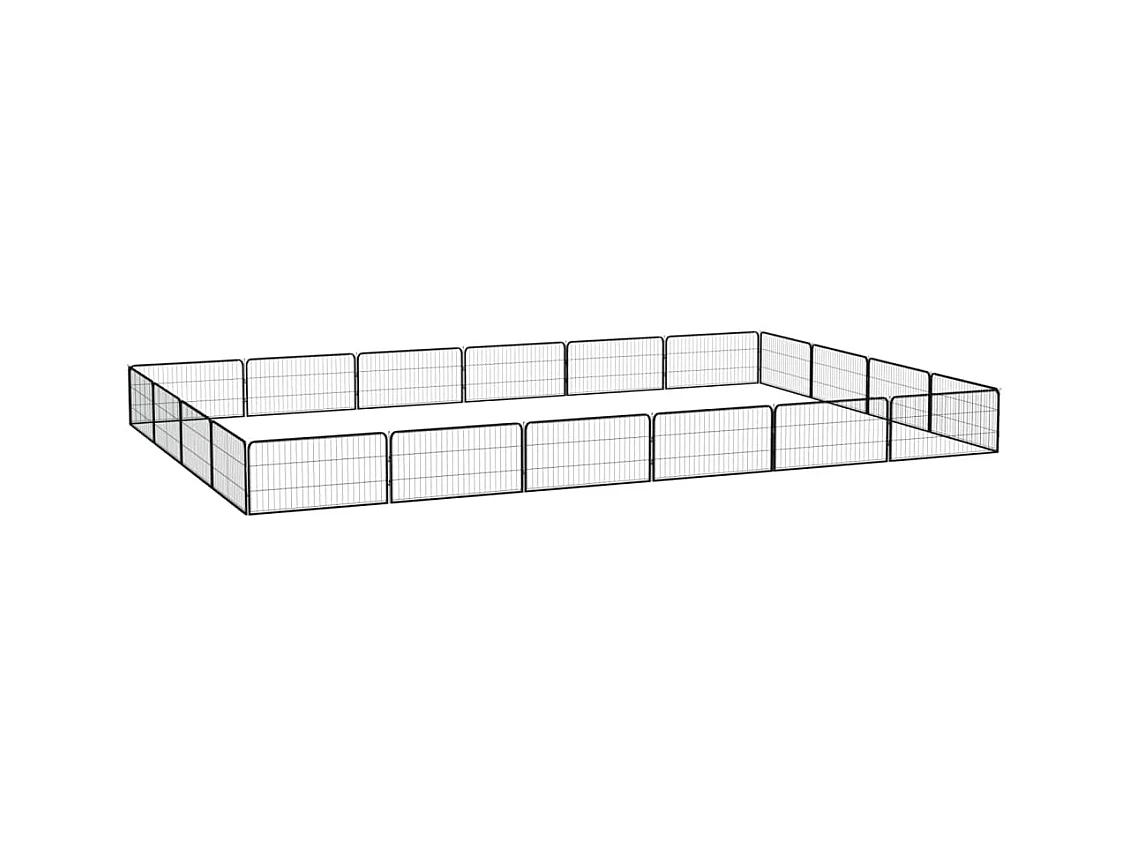 Parque para perros 20 paneles 100 x 50 cm acero con revestimiento de polvo negro 02_0043616