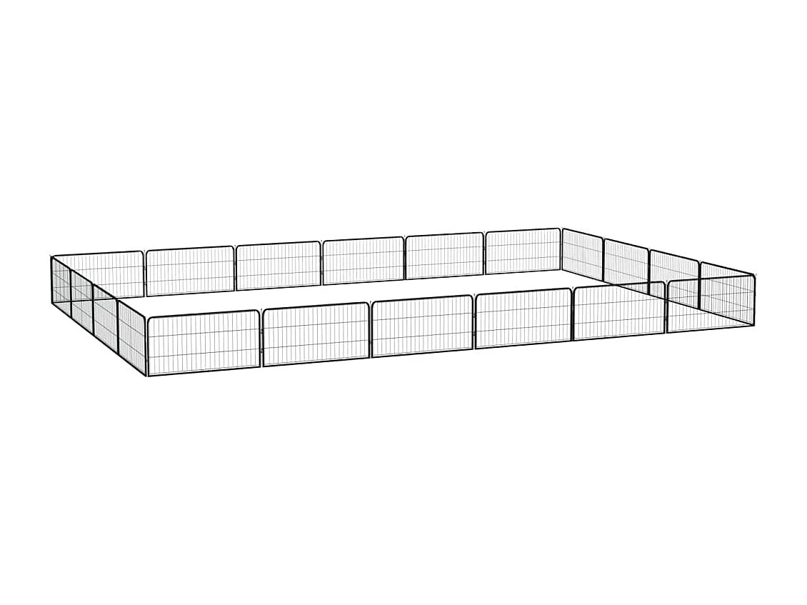 Parque para perros 20 paneles 100 x 50 cm acero con revestimiento de polvo negro 02_0043616