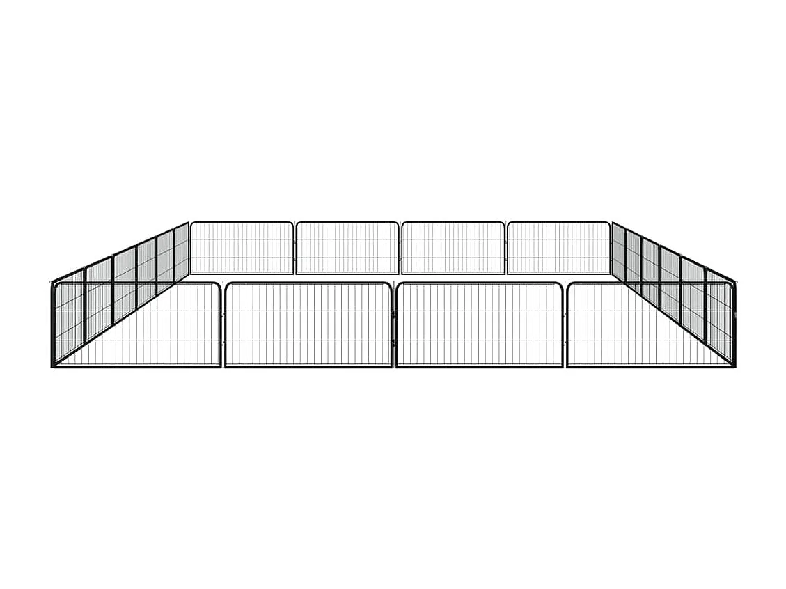 Parque para perros 20 paneles 100 x 50 cm acero con revestimiento de polvo negro 02_0043616
