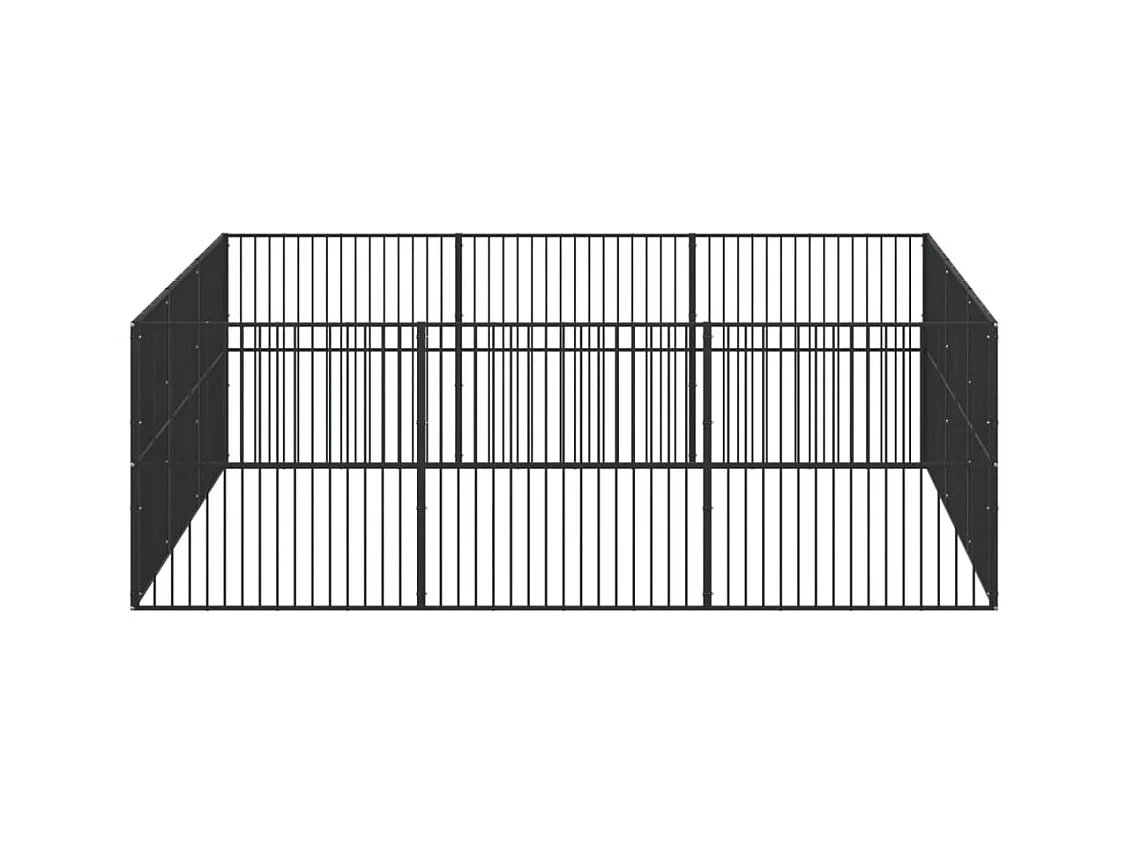 Parc pour chien 12 noire 300 x 300 x 100 cm 02_0043606