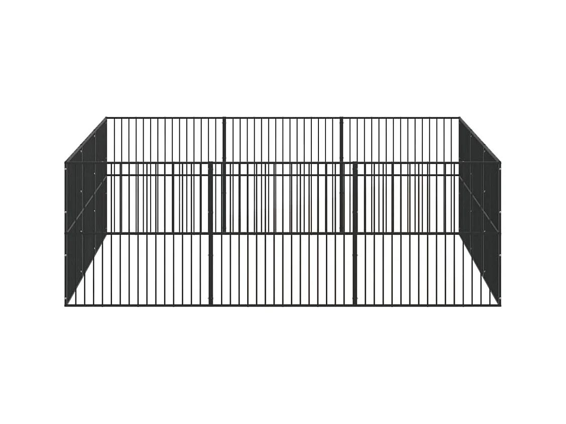 Parc pour chien 12 noire 300 x 300 x 100 cm 02_0043606