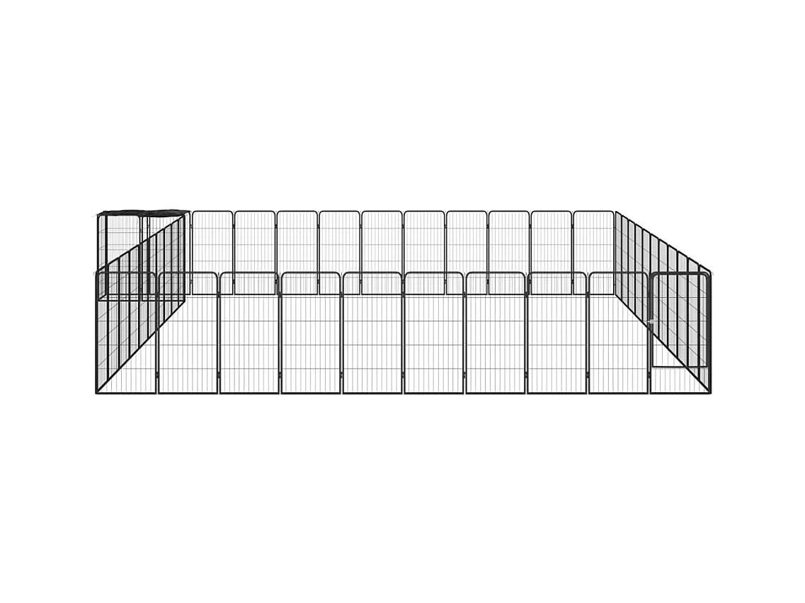 Cercadinho para cães 46 painéis 50 x 100 cm aço revestido a pó preto 02_0043646