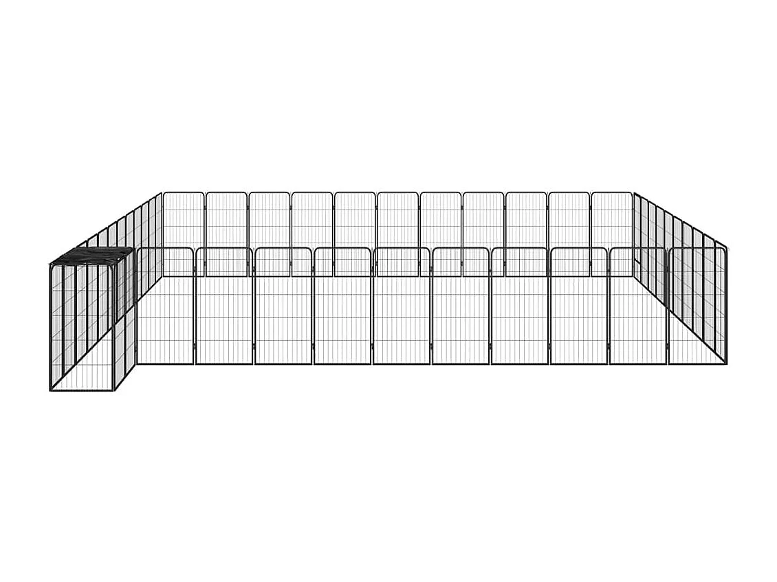 Cercadinho para cães 46 painéis 50 x 100 cm aço revestido a pó preto 02_0043646