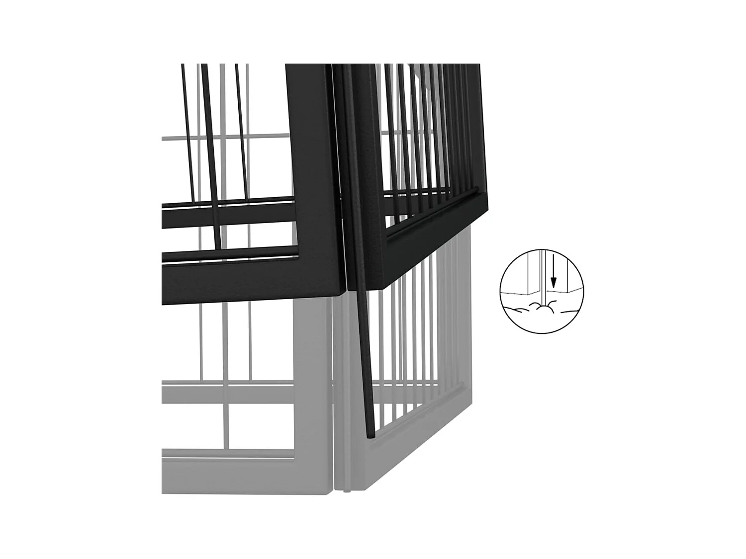 Parc pour chien 44 noire 1100 x 1100 x 50 cm 02_0043645