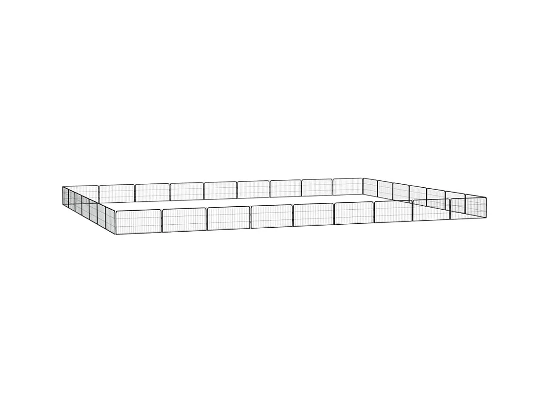 Parque para perros 32 paneles 100 x 50 cm acero con revestimiento de polvo negro 02_0043628
