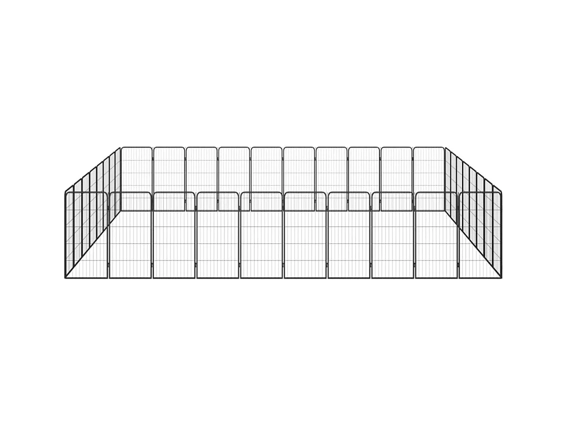 Cercadinho para cães 36 painéis 50 x 100 cm aço revestido a pó preto 02_0043634