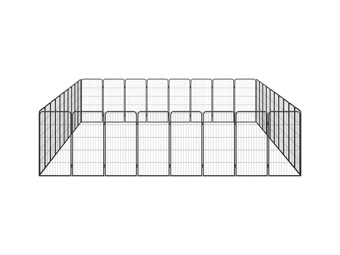 Cercadinho para cães 36 painéis 50 x 100 cm aço revestido a pó preto 02_0043634