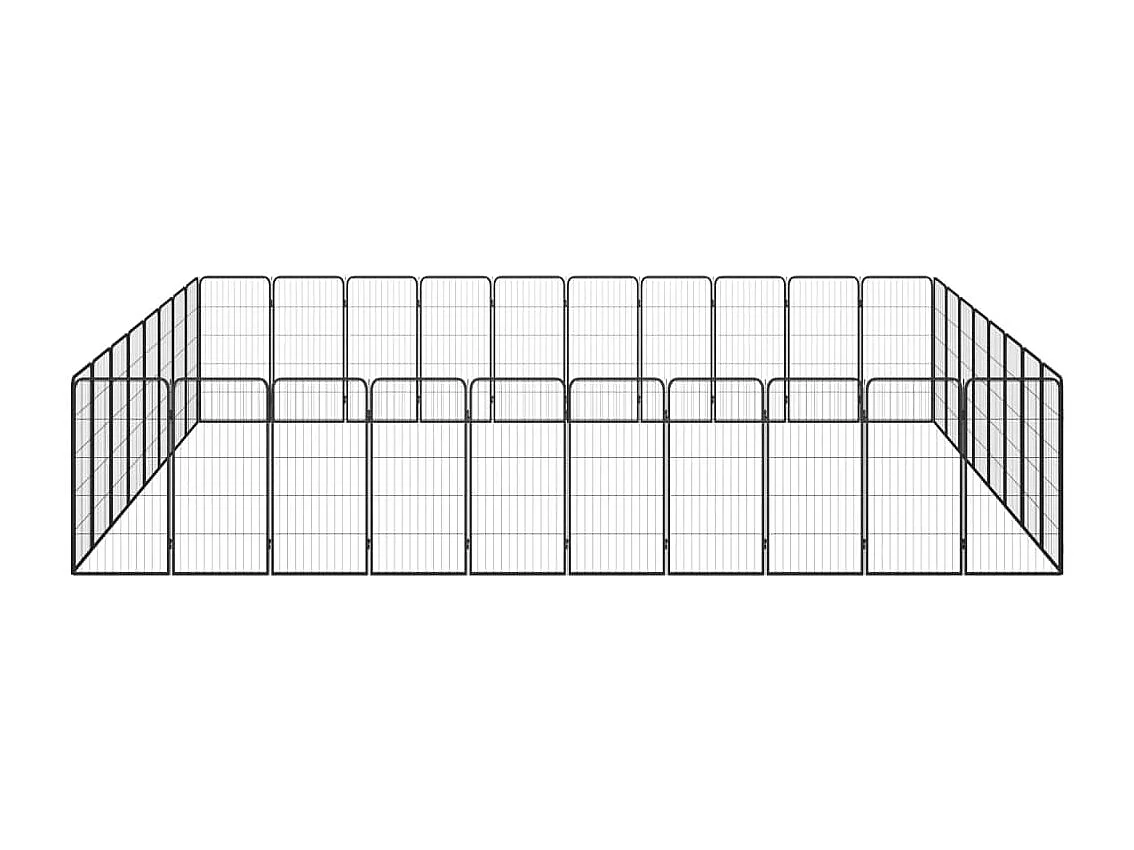 Cercadinho para cães 36 painéis 50 x 100 cm aço revestido a pó preto 02_0043634