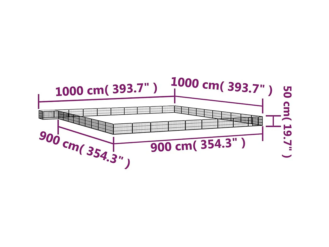 Parc pour chien 40 noire 1000 x 1000 x 50 cm 02_0043641