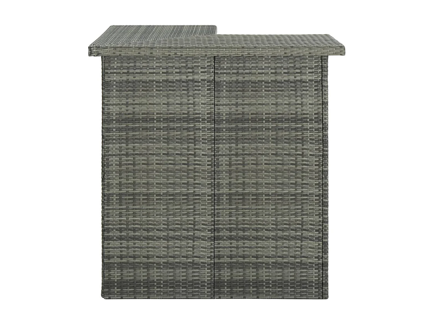 Mueble bar de jardín de 4 piezas con cojines de resina tejida gris 02_0014500