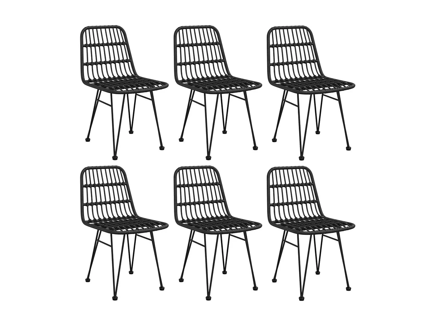 Juego de comedor muebles de jardín muebles de exterior 7 piezas resina tejida negra 02_0014378