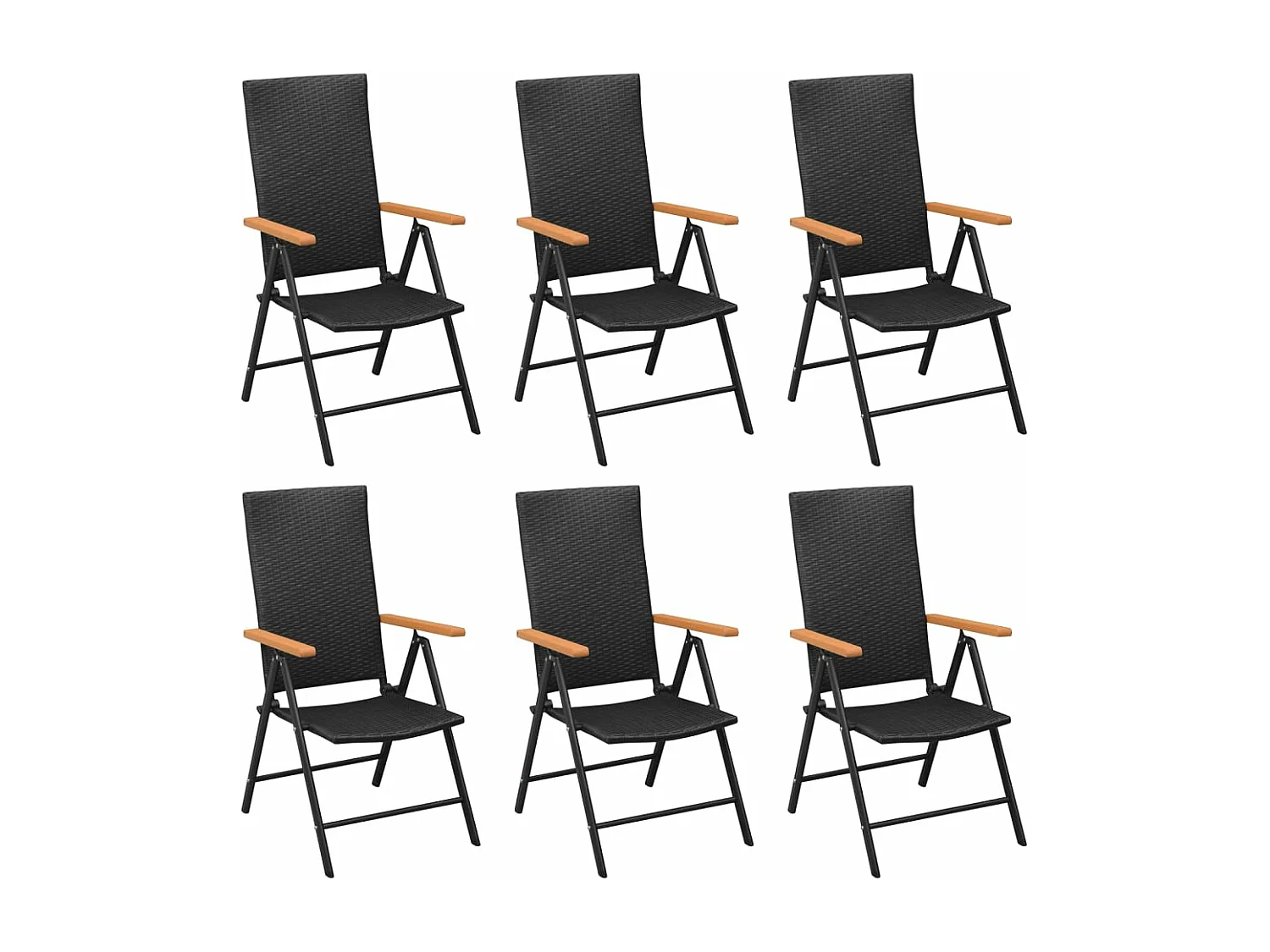 Set da pranzo/mobili da giardino in resina intrecciata nera e marrone da 7 pezzi 02_0014369
