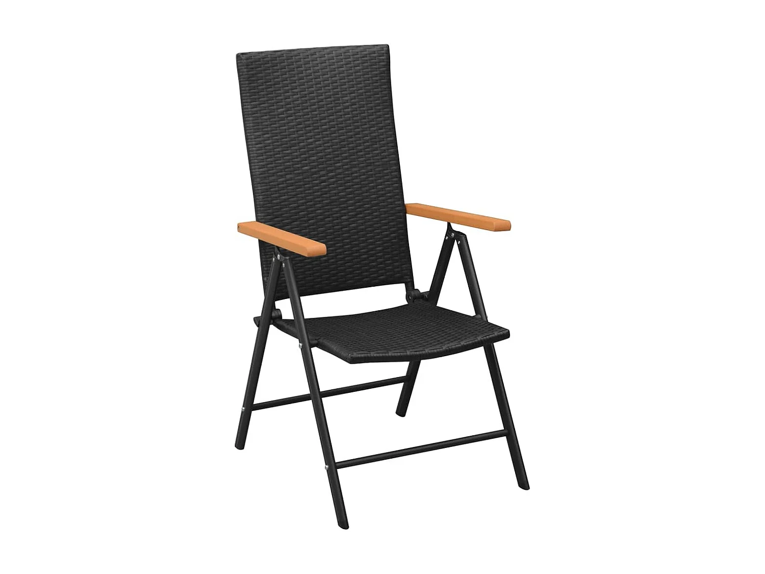 Set da pranzo/mobili da giardino in resina intrecciata nera e marrone da 7 pezzi 02_0014369