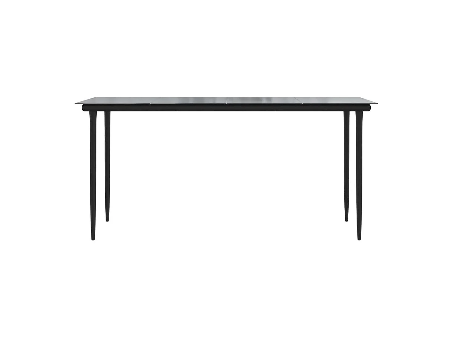 Muebles de jardín juego de comedor muebles de exterior 7 piezas ratán PVC negro 02_0014374